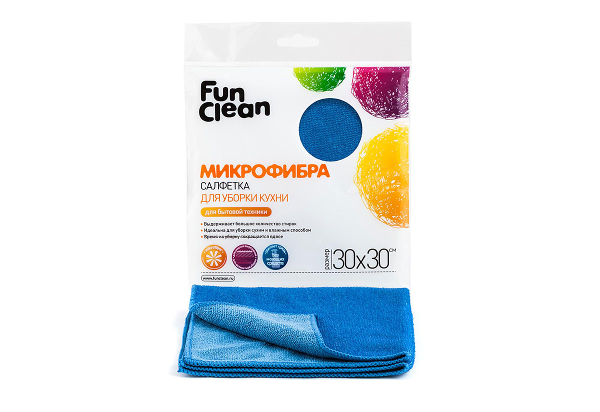 Салфетка из микрофибры Fun Clean для уборки кухни и бытовой техники
